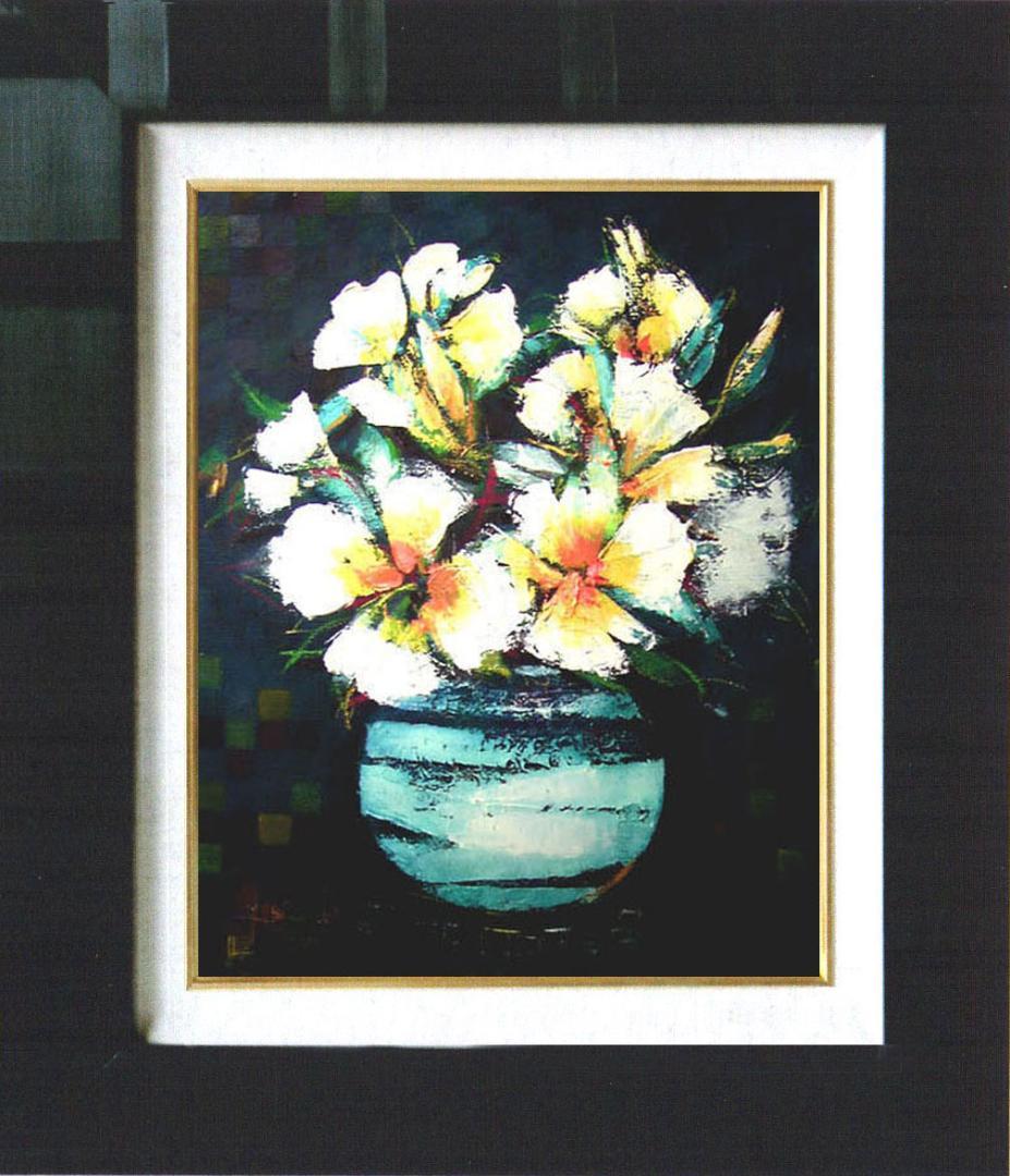油絵 菅家令子 絵 絵画 インテリア uF6-063604 花