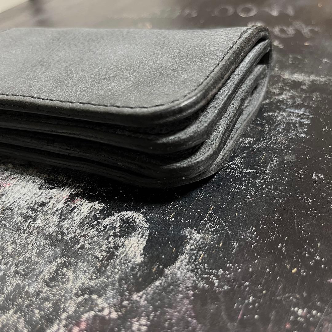 トラッカーウォレット ブラックにエイジング ミドルトラッカーウォレット #335