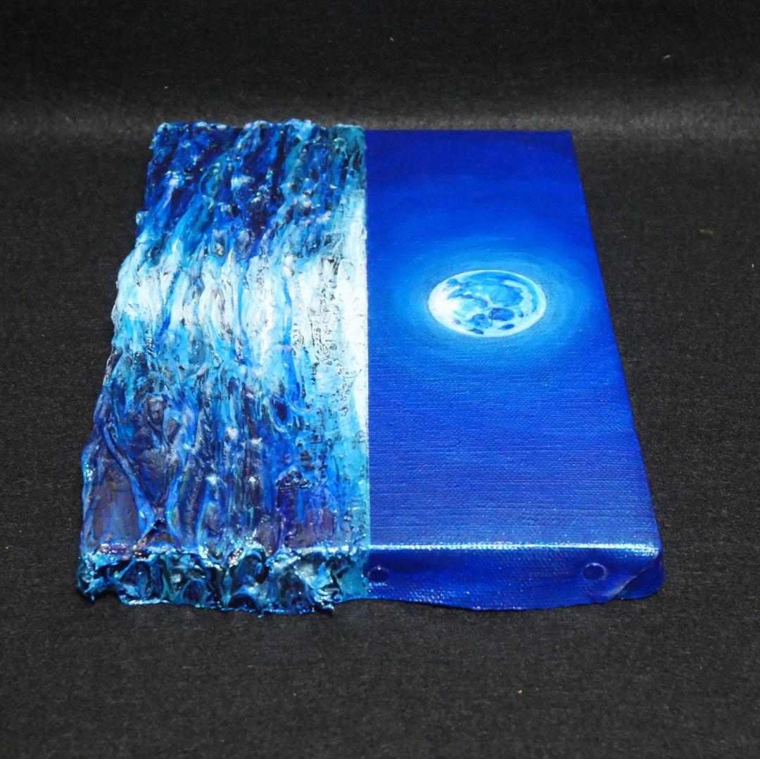 油絵 油彩 油彩画 絵 絵画 SM号【青い満月】