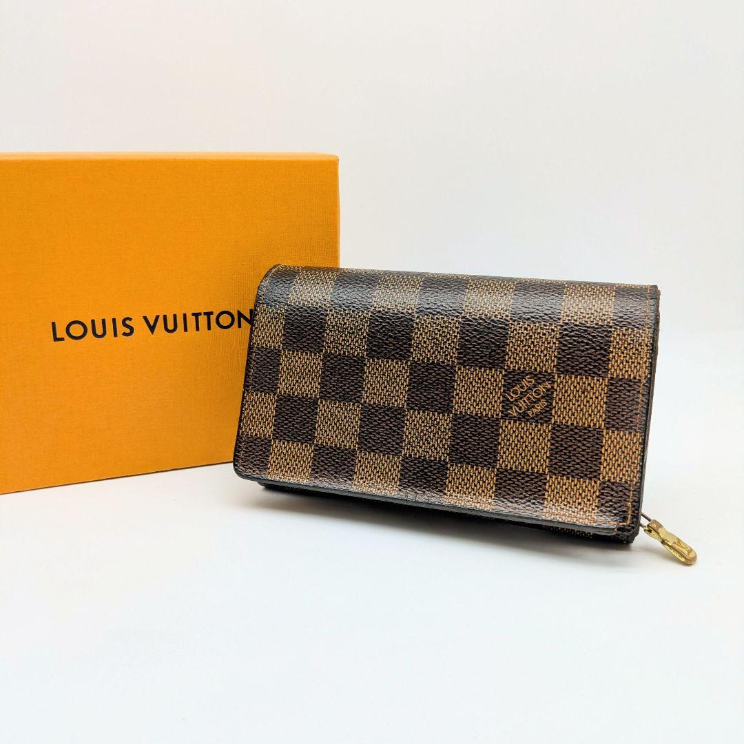 【美品】ポルトフォイユ・トレゾール ダミエ2つ折り財布 ルイヴィトン