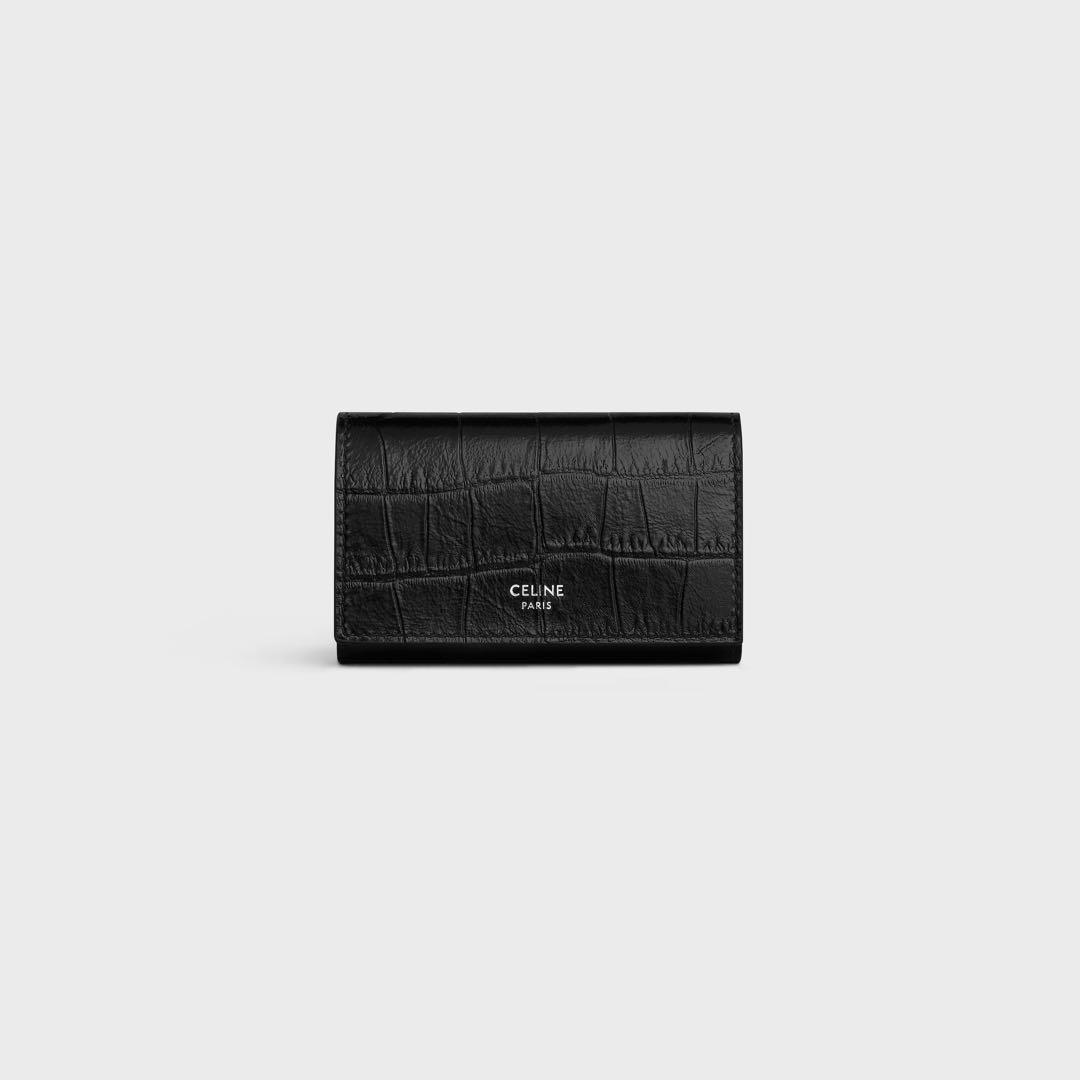 CELINE ブラック レザー キーケース