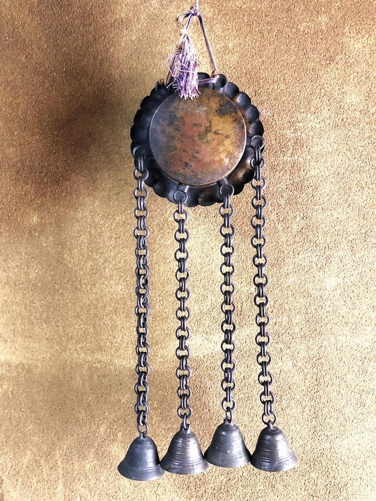 【 花角紋彫金連馬鈴 】　江戸時代　馬具装飾品