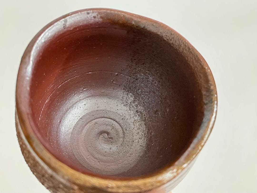 陶芸家　人間国宝　藤原雄　備前酒杯　ぐい呑　酒器　酒盃　備前焼　共箱