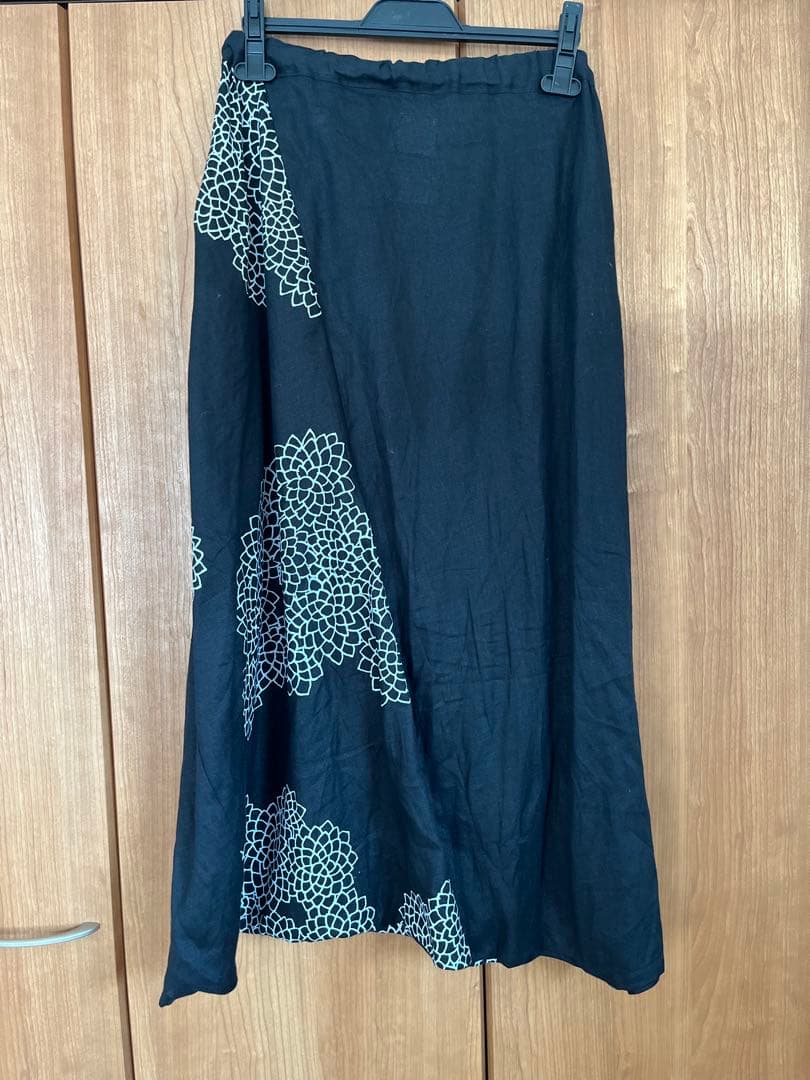 SOU・SOU 麻　富士　濡羽色×雲間に菊