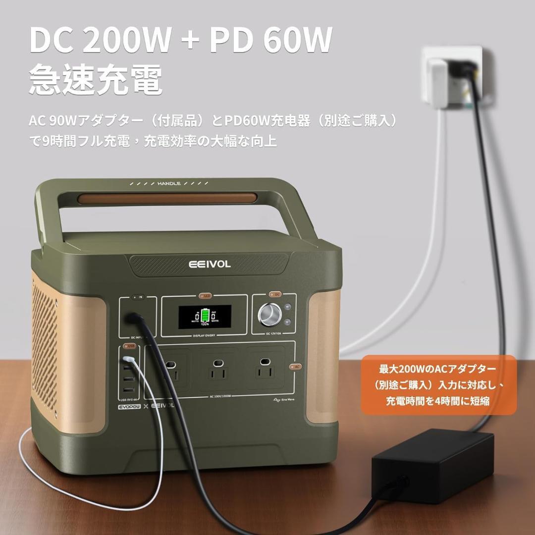 全新品・EEIVOLポータブル電源 1024Wh