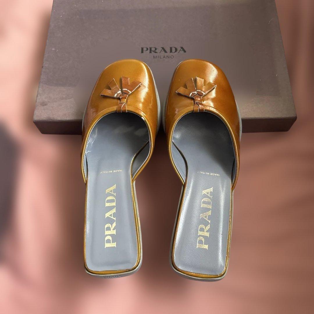 PRADA ⭐️お値下げブラウンレザー ミュール