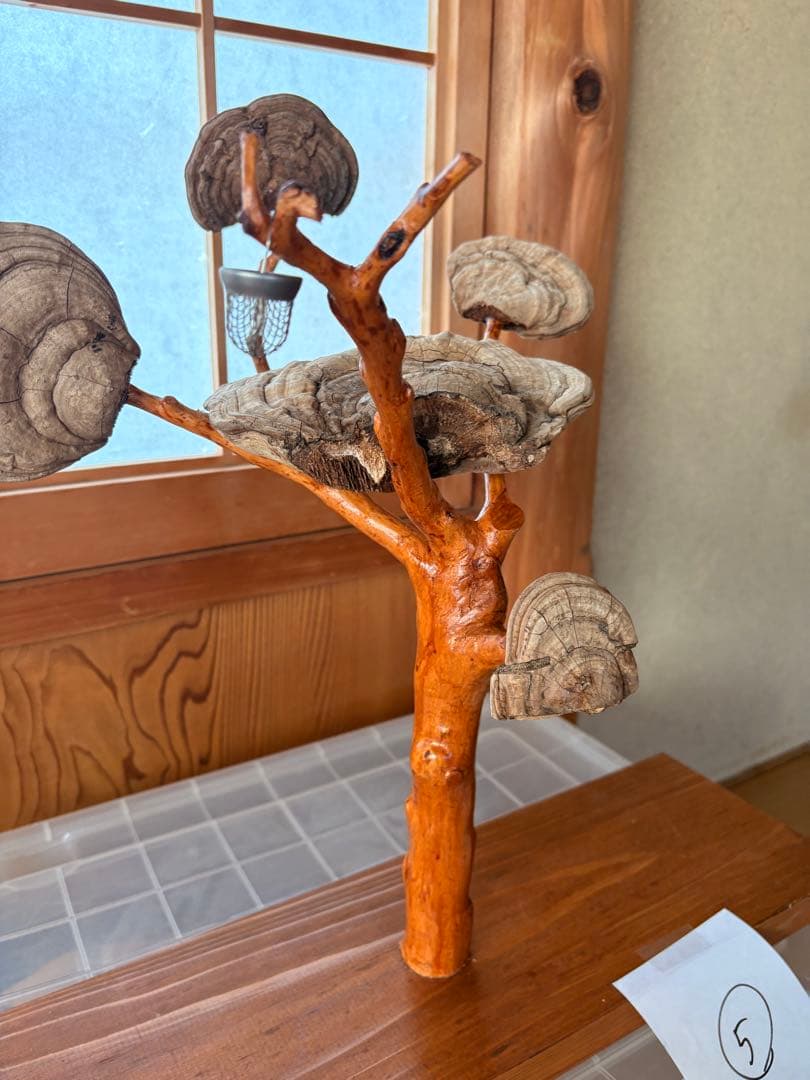 木製キノコデザイン置物 約30cm