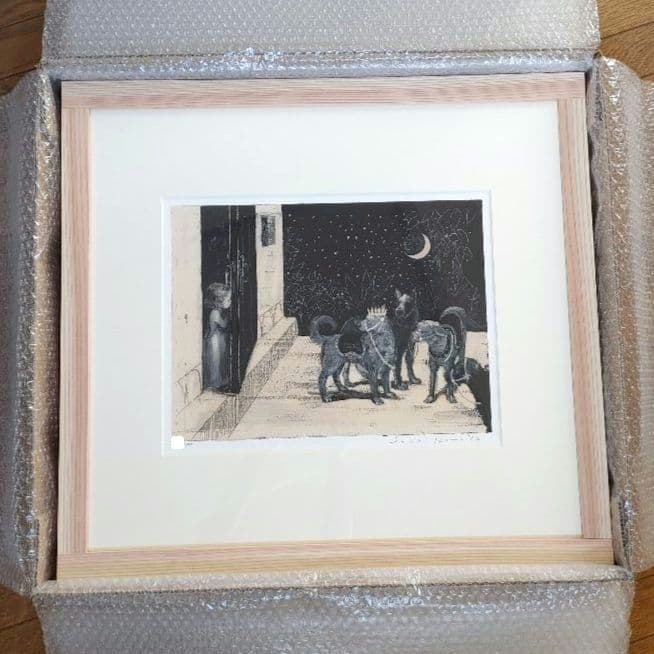 【新品】酒井駒子 複製原画 ミストグラフ 直筆サイン入り 作品保証書付き 額装品