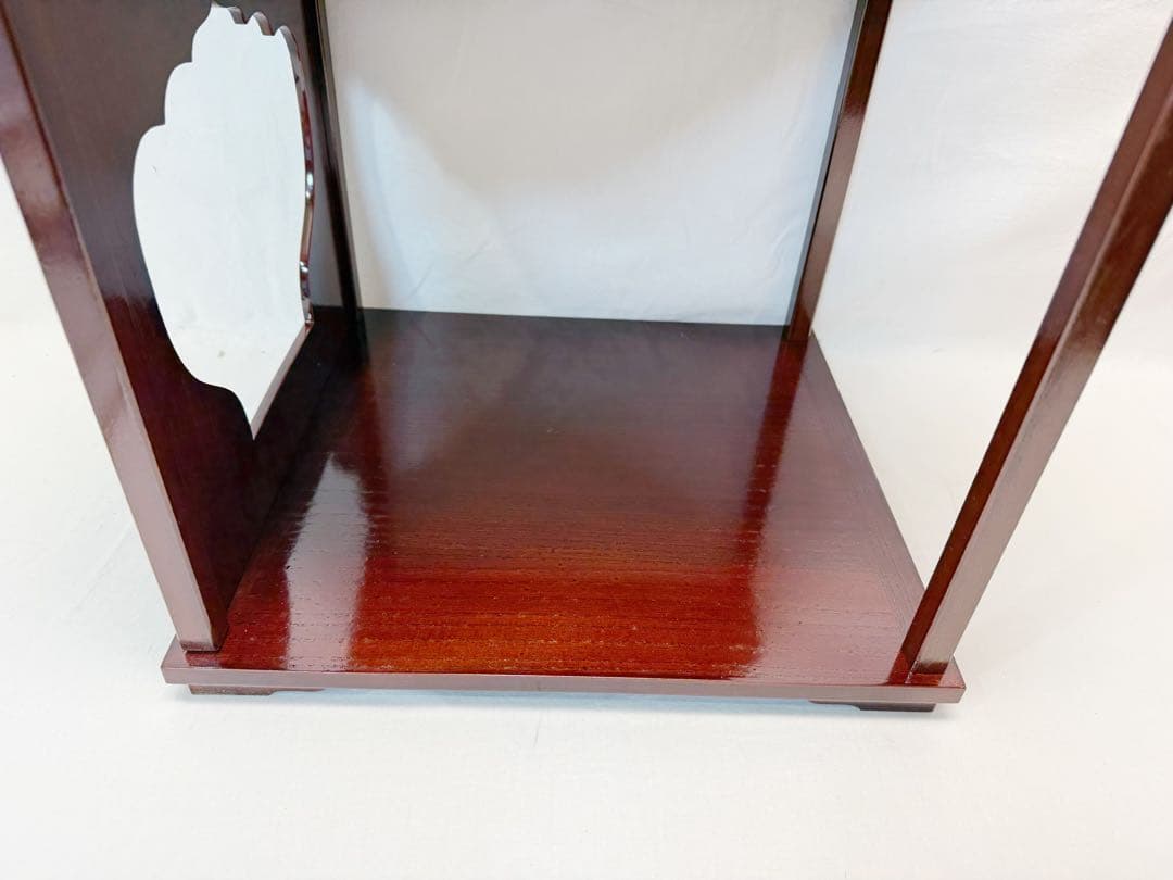 未使用 茶道具 江戸指物師 渡辺可映作 仙翁棚溜塗 田中仙翁好 ウコン布 共箱