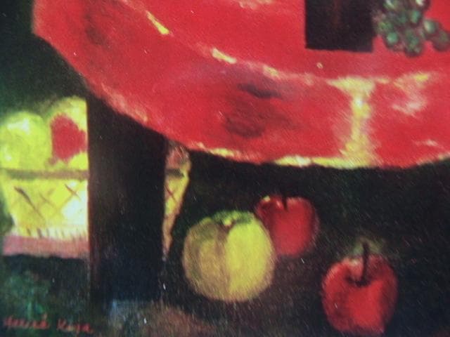 古賀春江、【素朴な月夜】、年代物・希少な画集画、新品高級額 額装付
