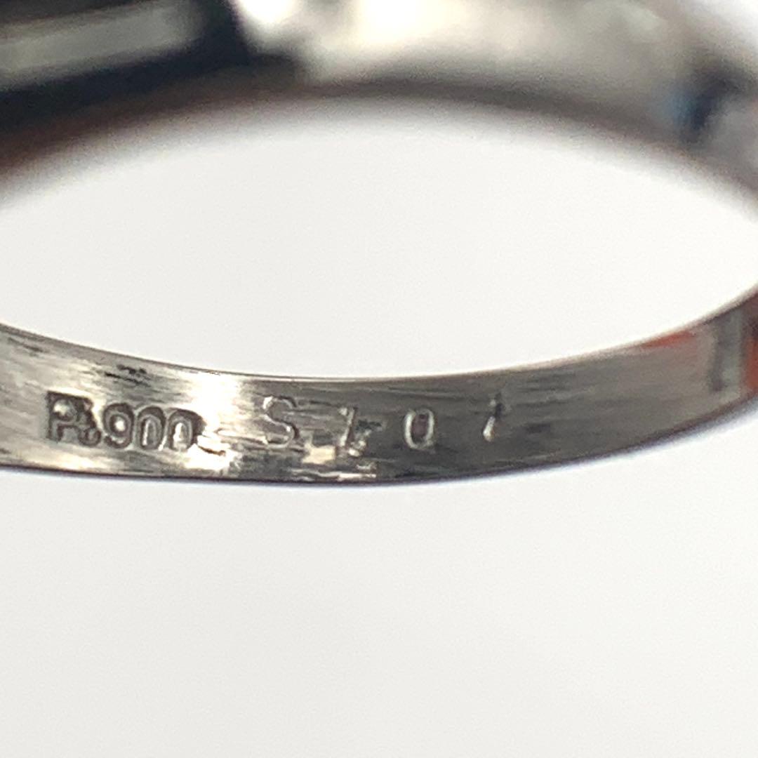 天然サファイアダイアリング 1.01ct/0.20ct PT900 10号