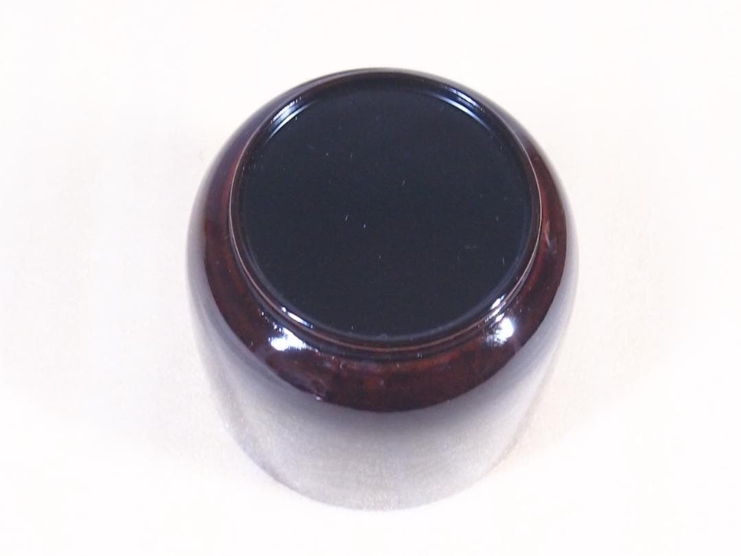 【美品】道場宗廣 溜塗 千鳥蒔絵/水草蒔絵 苫屋棗 なつめ/茶入/薄茶器 漆器