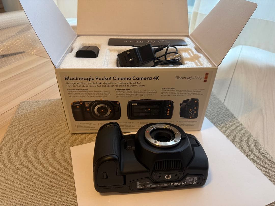 BMPCC 4K 本体 MFT／動作良好 元箱/電源互換LP-E6付 キャップ無