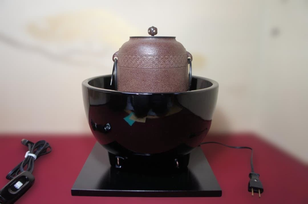 ☆ 創巧野々田 真塗風 炉(紅鉢型)400w電熱器 在銘 棗釜他フルセット送料込