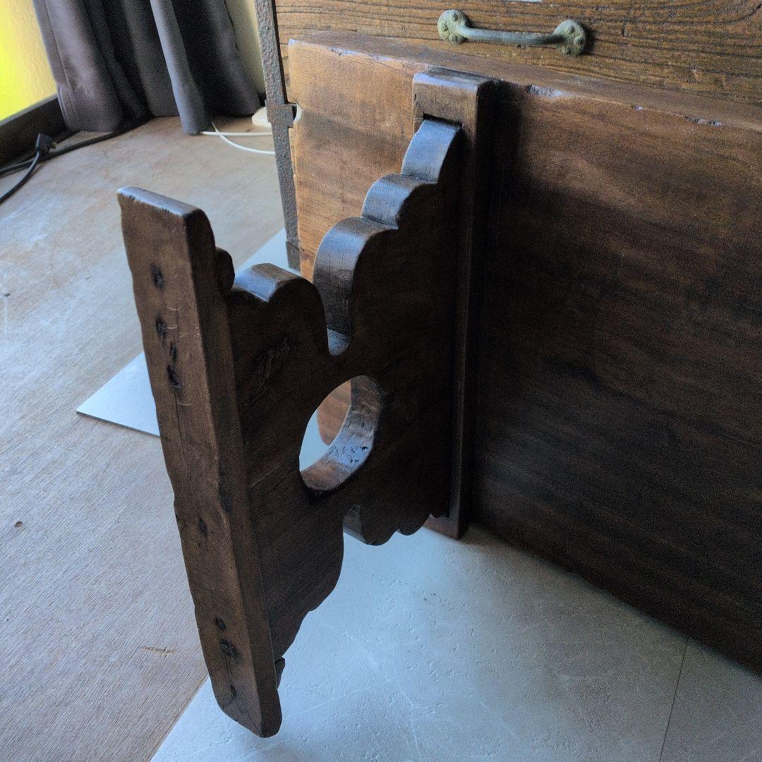 ブロカント古道具アンティーク重厚な経机 天板厚　5センチ　ローテーブル