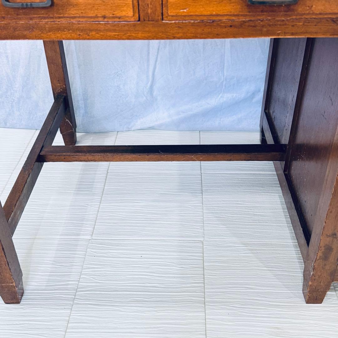 アンティーク 裁縫デスク 引き出し付き フェルト天板 大正レトロ 昭和レトロ