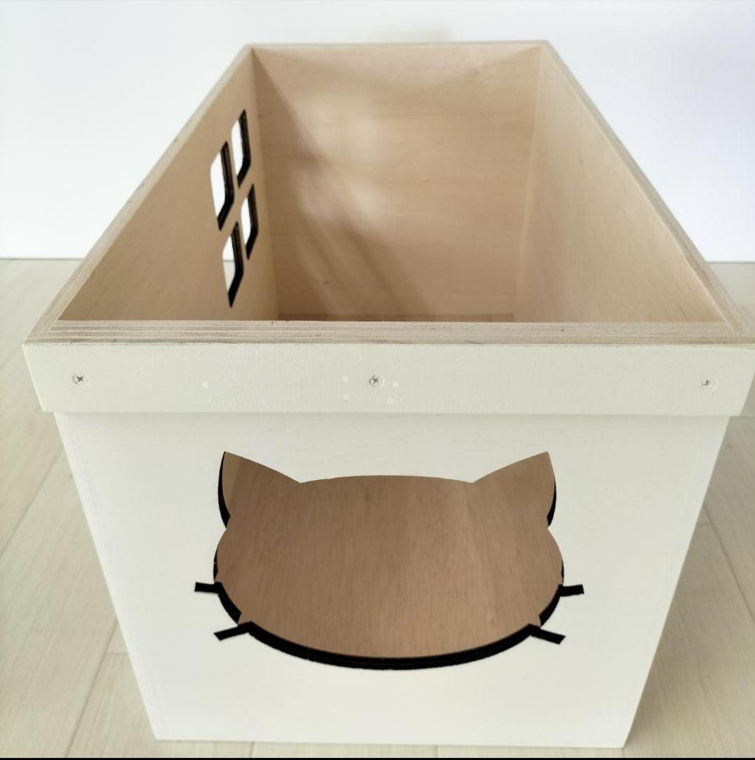 31《キャットハウス》ハンドメイド 猫 小屋 木箱 りんご箱 ペットハウス