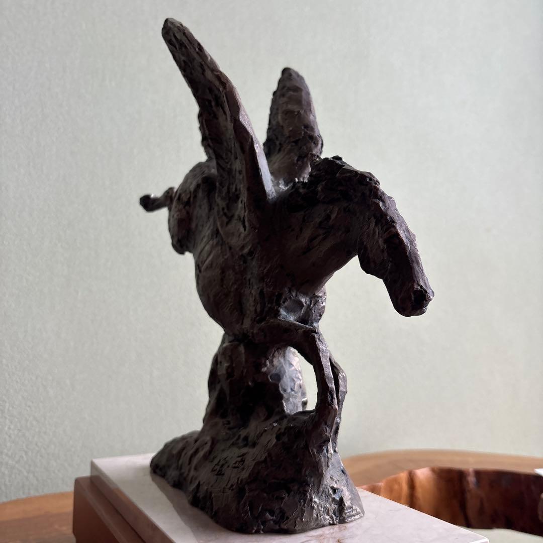 【洋銀】北村西望造 「春風」彫刻置物 共箱 高さ33.5cm