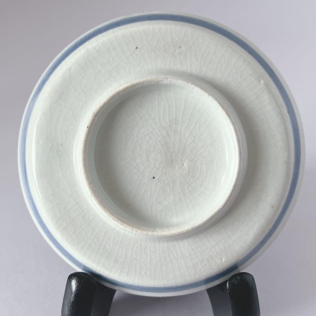 古伊万里　染付洋犬文皿　豆皿　手塩皿　骨董