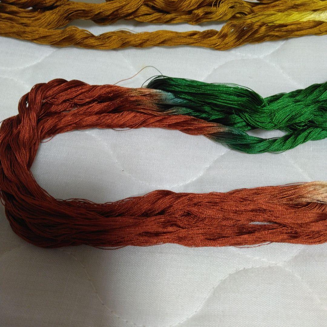 組紐製作用絹糸　変わり染め糸5個 ミニー