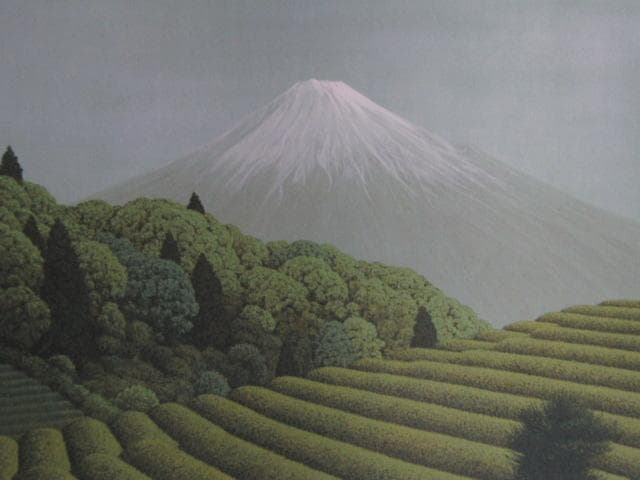 二川和之、【日本平】、希少画集画より、状態良好、新品高級額装付
