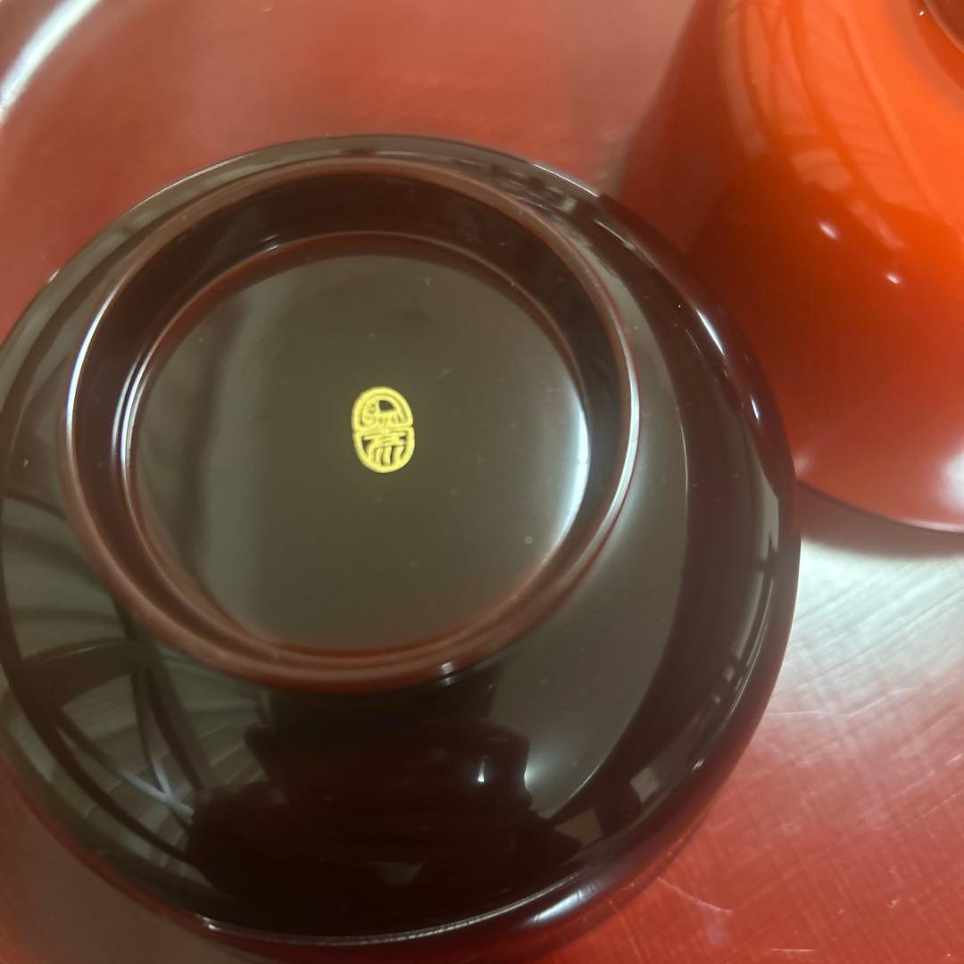 京都平安象彦　天然木　本漆塗　蒔絵　金箔　金彩　笹　夫婦椀