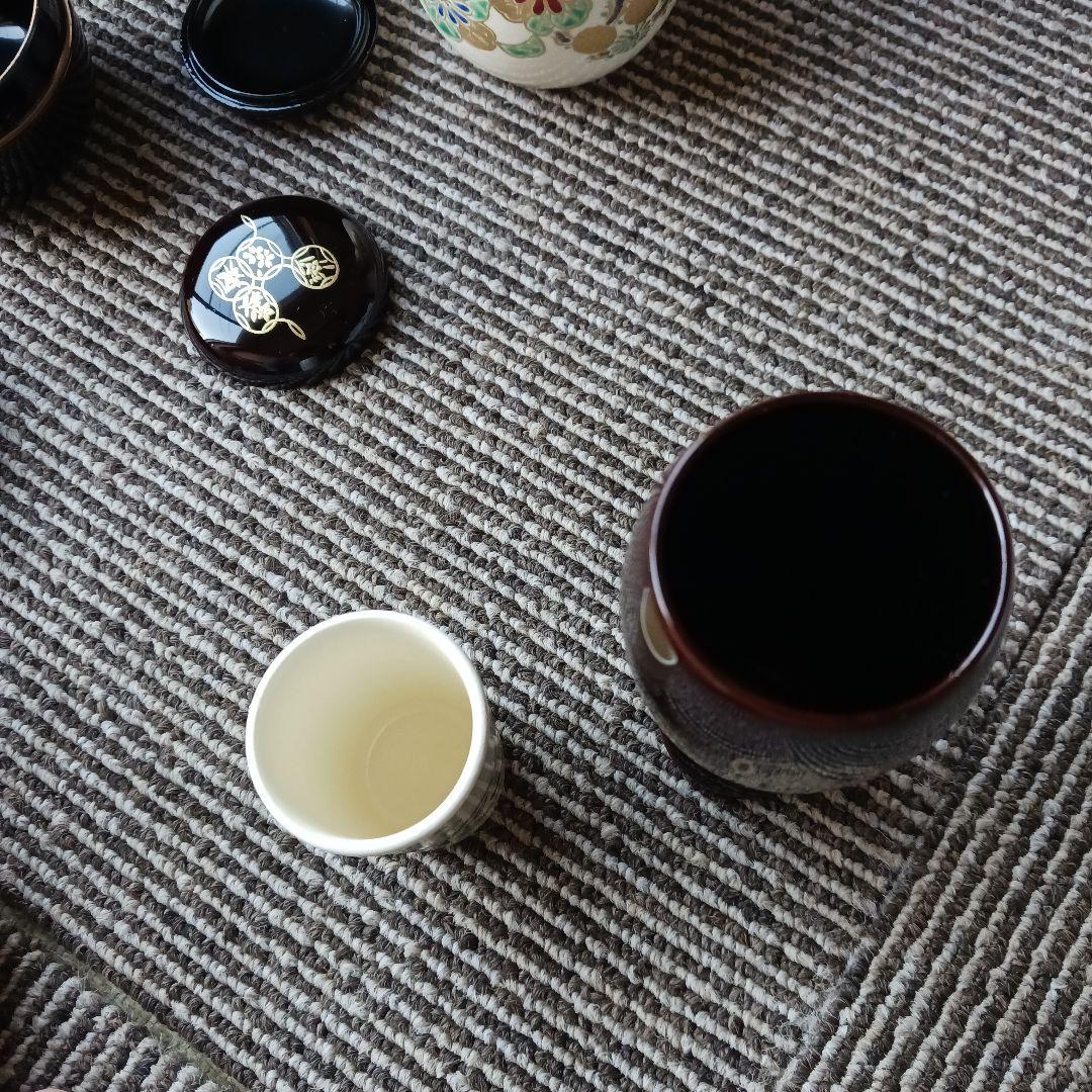 茶道具一式 深緑色茶箱　野点