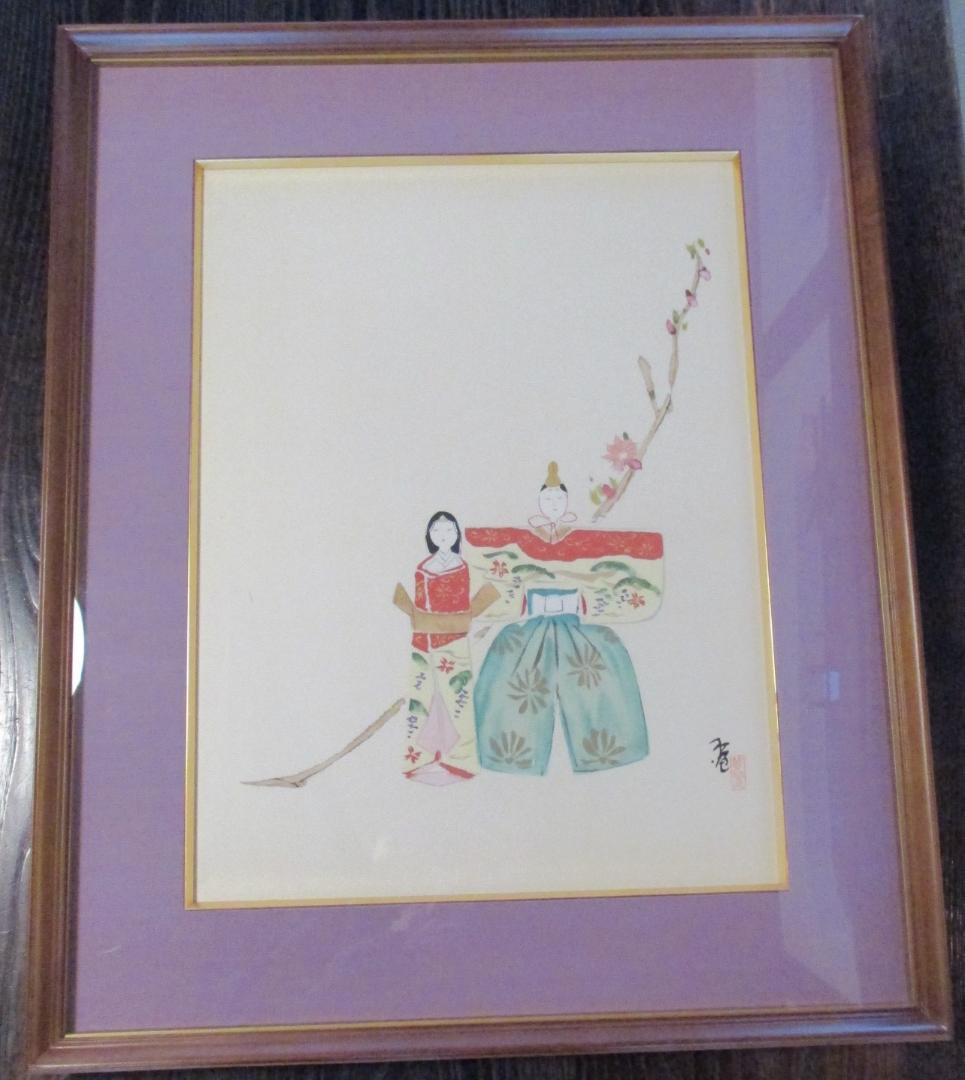 木版画◎木村荘八 桃の節句◎お雛様立雛美品