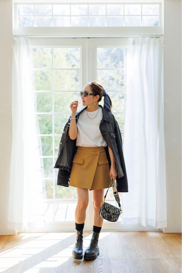 【新品】Bluelea Wrap culotte skirt 36 beige