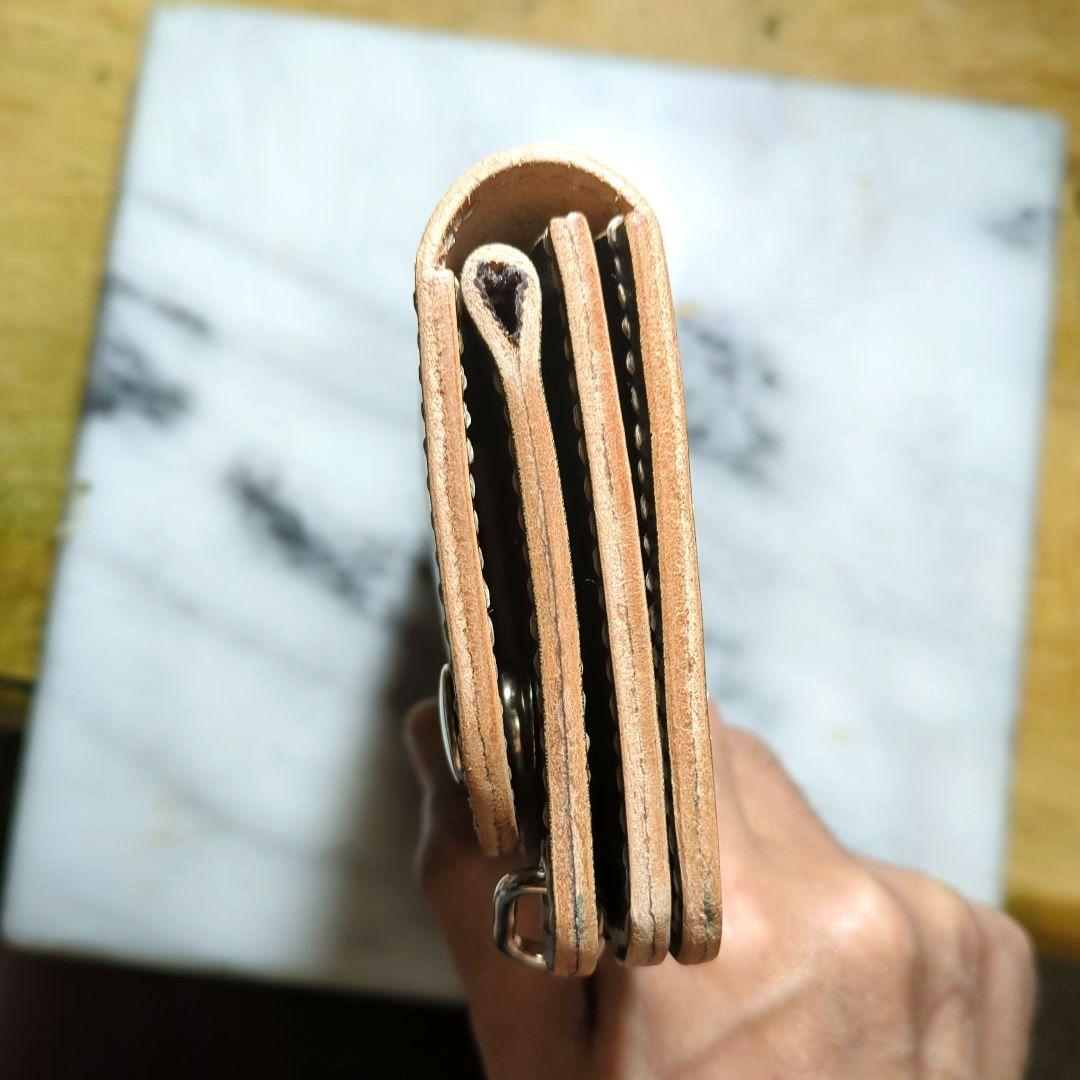 姫路ヌメ革 ハンドメイド トラッカーウォレット 長財布 ロングウォレット 黒