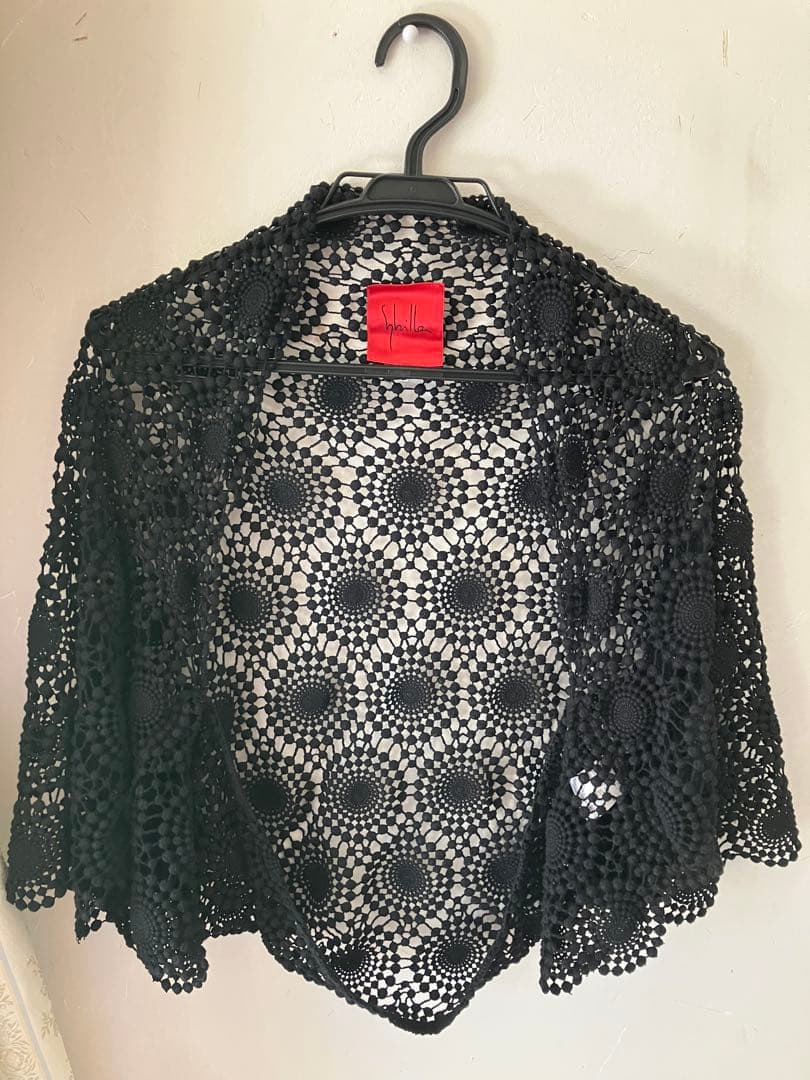 ストロベリー美品黒　パーティーロングドレスボレロ付き(hhilla)