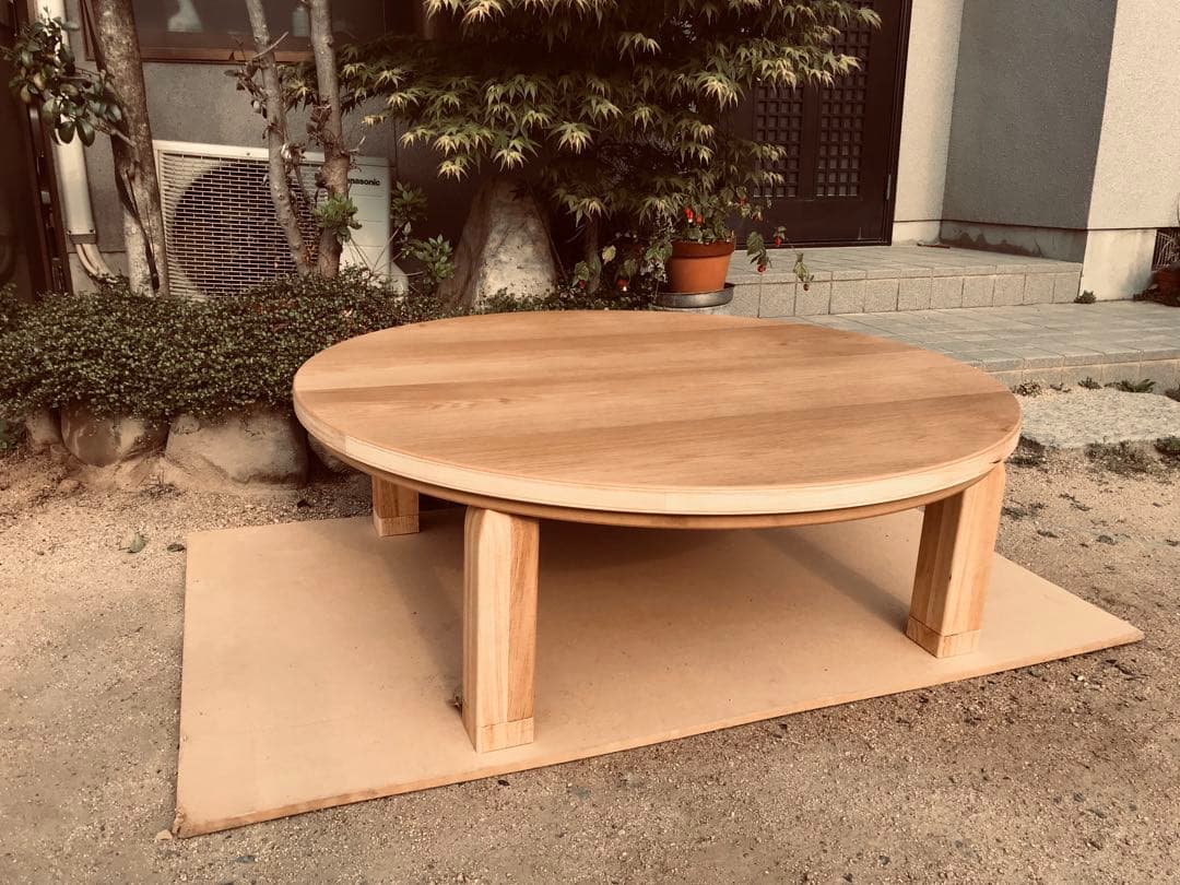 こたつ105cm丸タモ折りたたみ脚日本製・ヒーター別売り