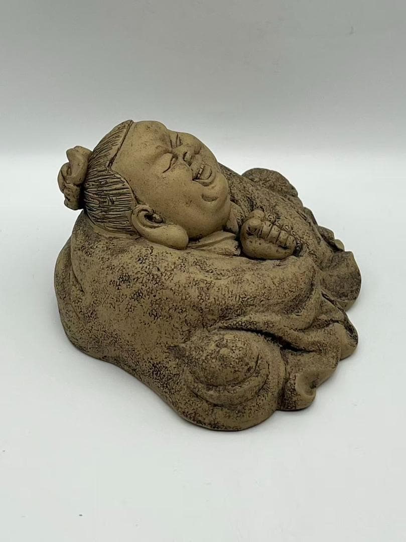 民国 紫砂布袋和尚 置物　茶道具　骨董品　唐物 中国古美術(F-178)