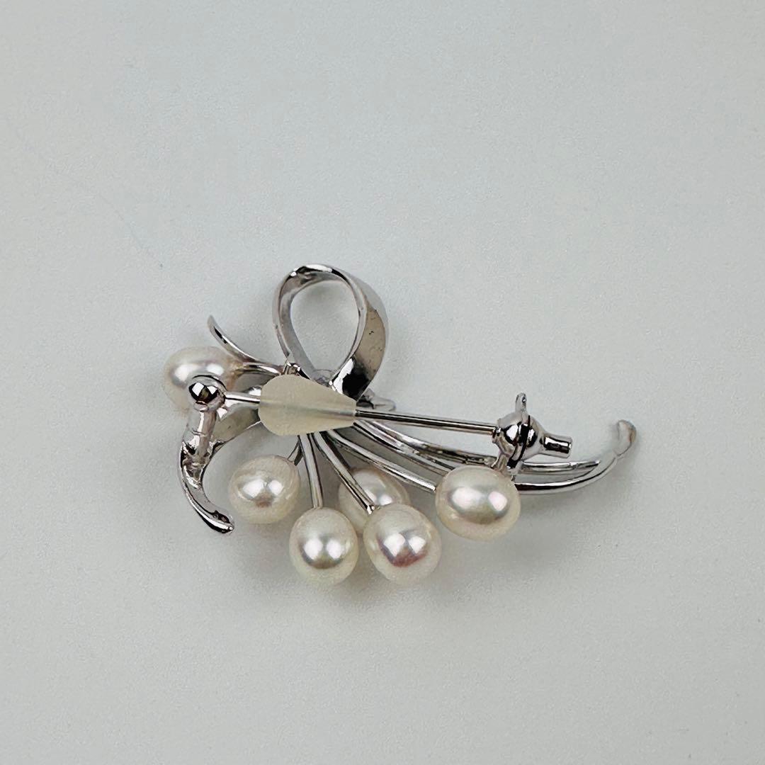 美品　タサキ　シルバーパールブローチ 約5cm コサージュ　アクセサリー