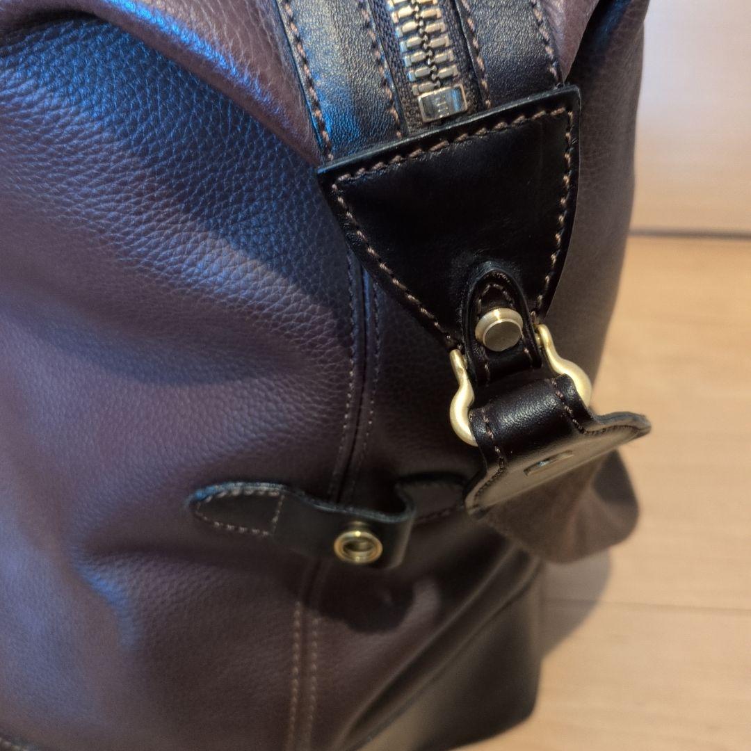【美品】BALLY バリー ダークブラウン ボストンバッグ 2WAY シボ革