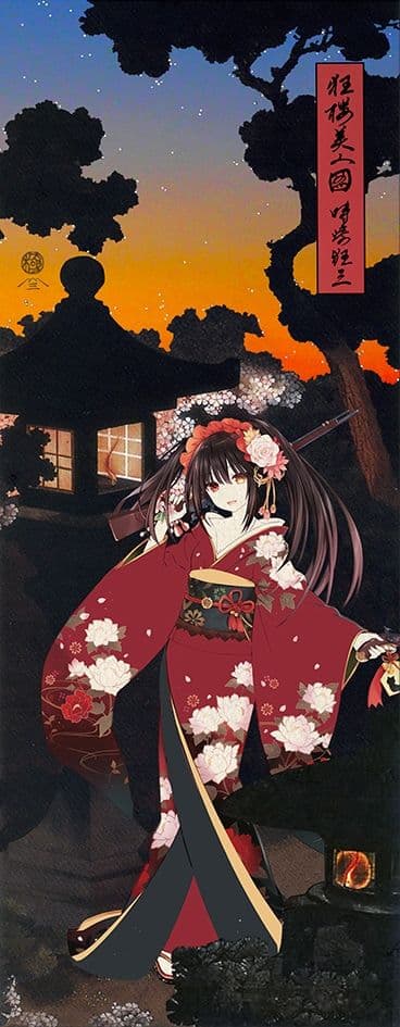 デート・ア・ライブ　浮世絵木版画『狂桜美人図』時崎狂三