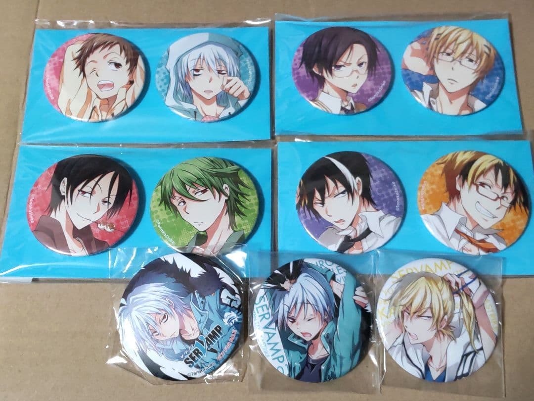 SERVAMP サーヴァンプ 缶バッジ くじ コミケ 原作絵 クロ 椿 ロウレス