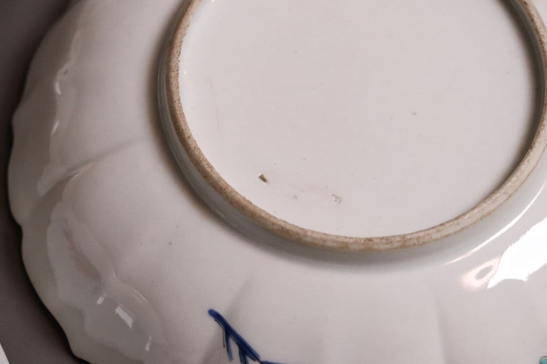 時代 柿右衛門様式 古伊万里 花鳥 輪花色絵皿九客 なます皿 向付 MA318