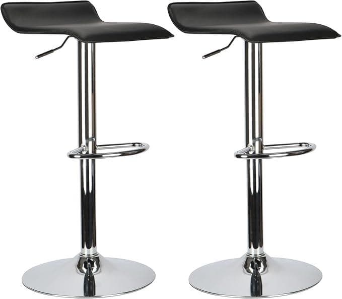 Reelyo　カウンターチェア　2脚セット　ブラック　回転昇降バースツール