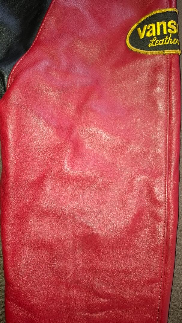 VANSON チームジャケット 赤黒レザージャケット【年代物・古着】