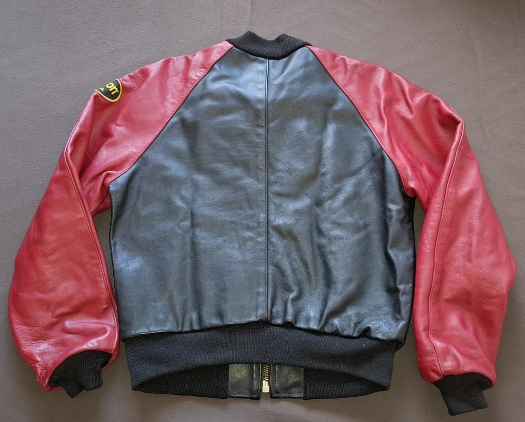 VANSON チームジャケット 赤黒レザージャケット【年代物・古着】