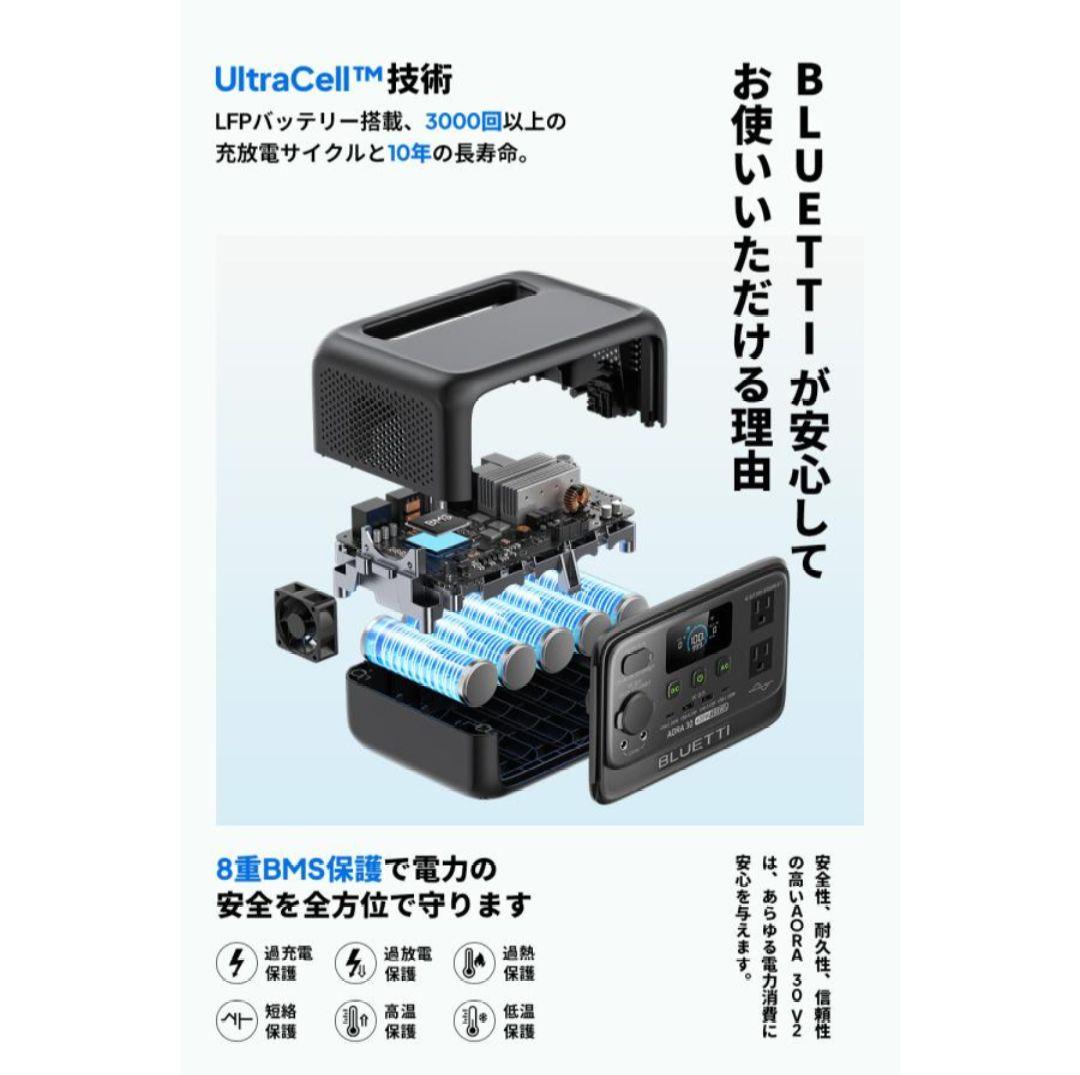 【新品】BLUETTI ポータブル電源 AORA 30V2 ソーラーパネルセット