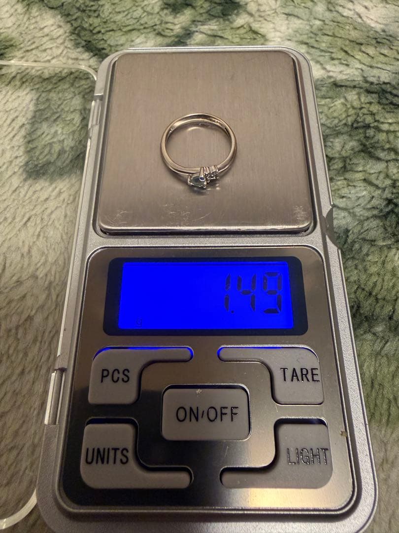 アクアマリン　メレダイヤモンドリング　K14 WG ホワイトゴールド 11号