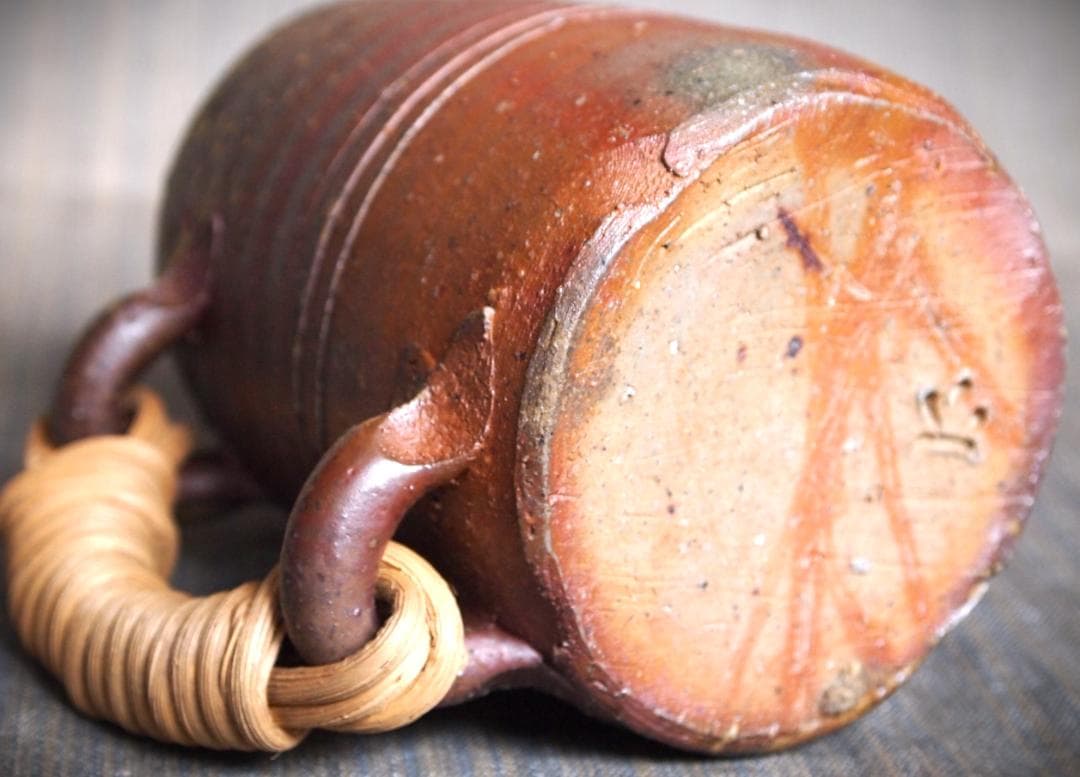 希少作★金重晃介【師＆父：人間国宝　金重陶陽】備前ビアジョッキ