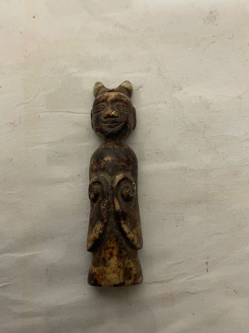 玉石彫刻　時代人形　提げ物　根付　アンティーク