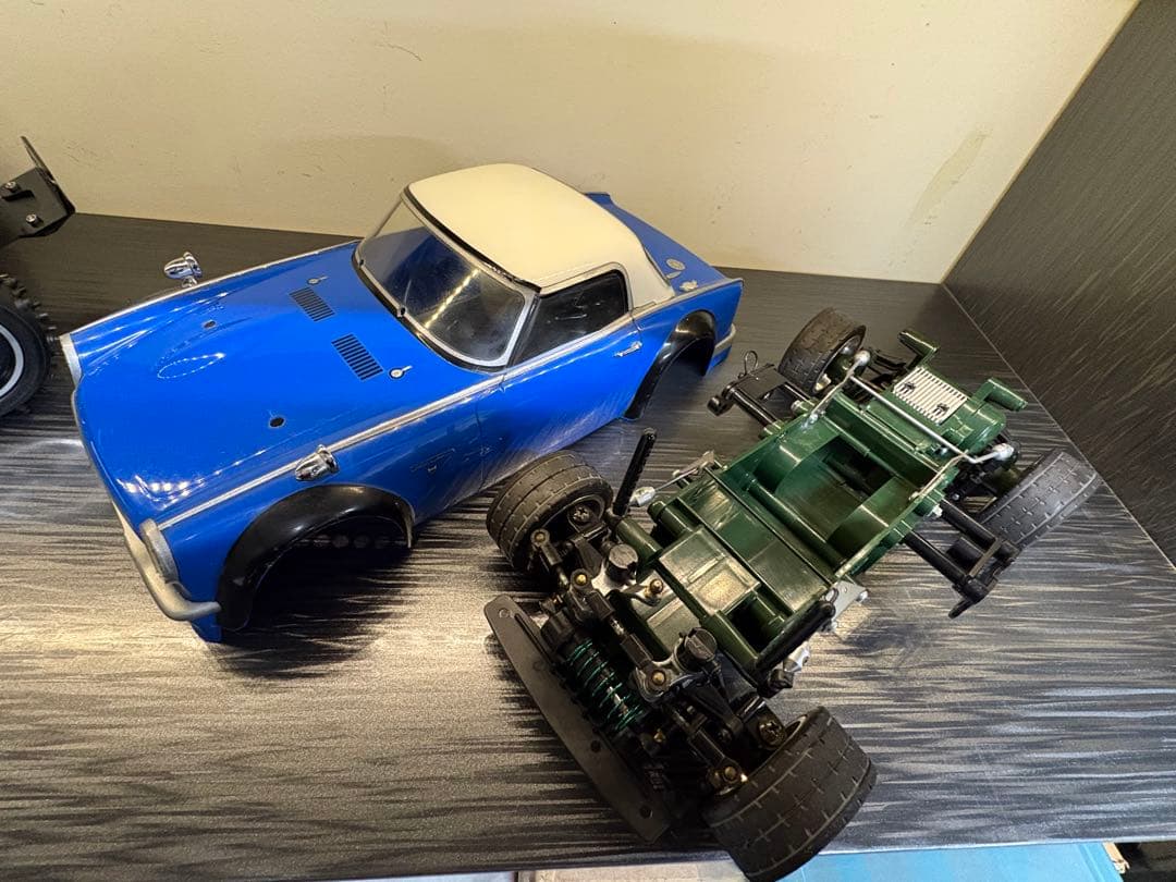 タミヤM01M02 シャーシ　ホンダS800ボディ