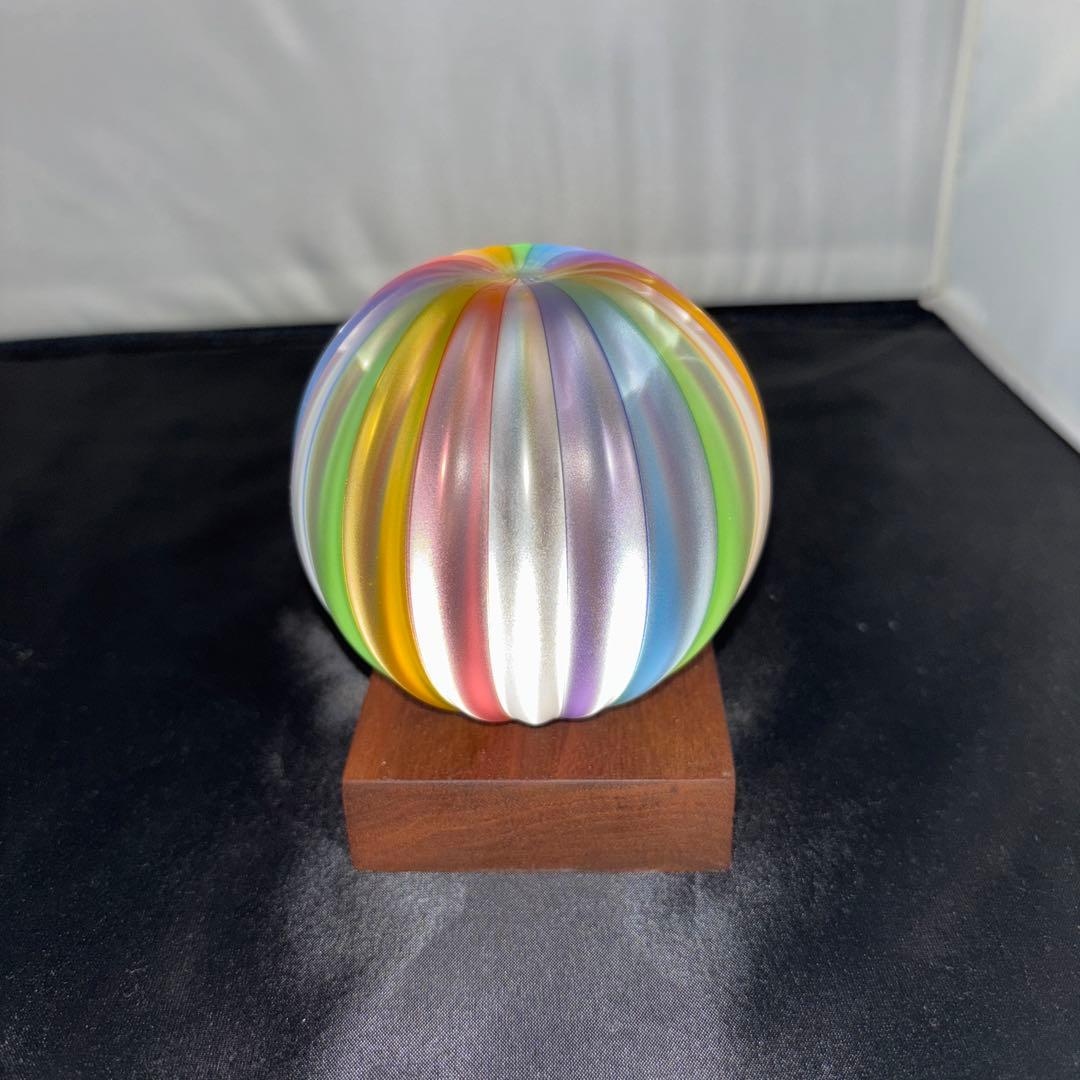 作家物　虹色ガラスの一輪挿し　未使用品
