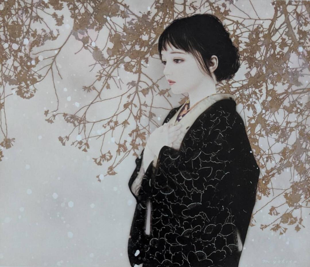 横田美晴　「まだら雪」、厳選、希少画集・額装画、人気作品