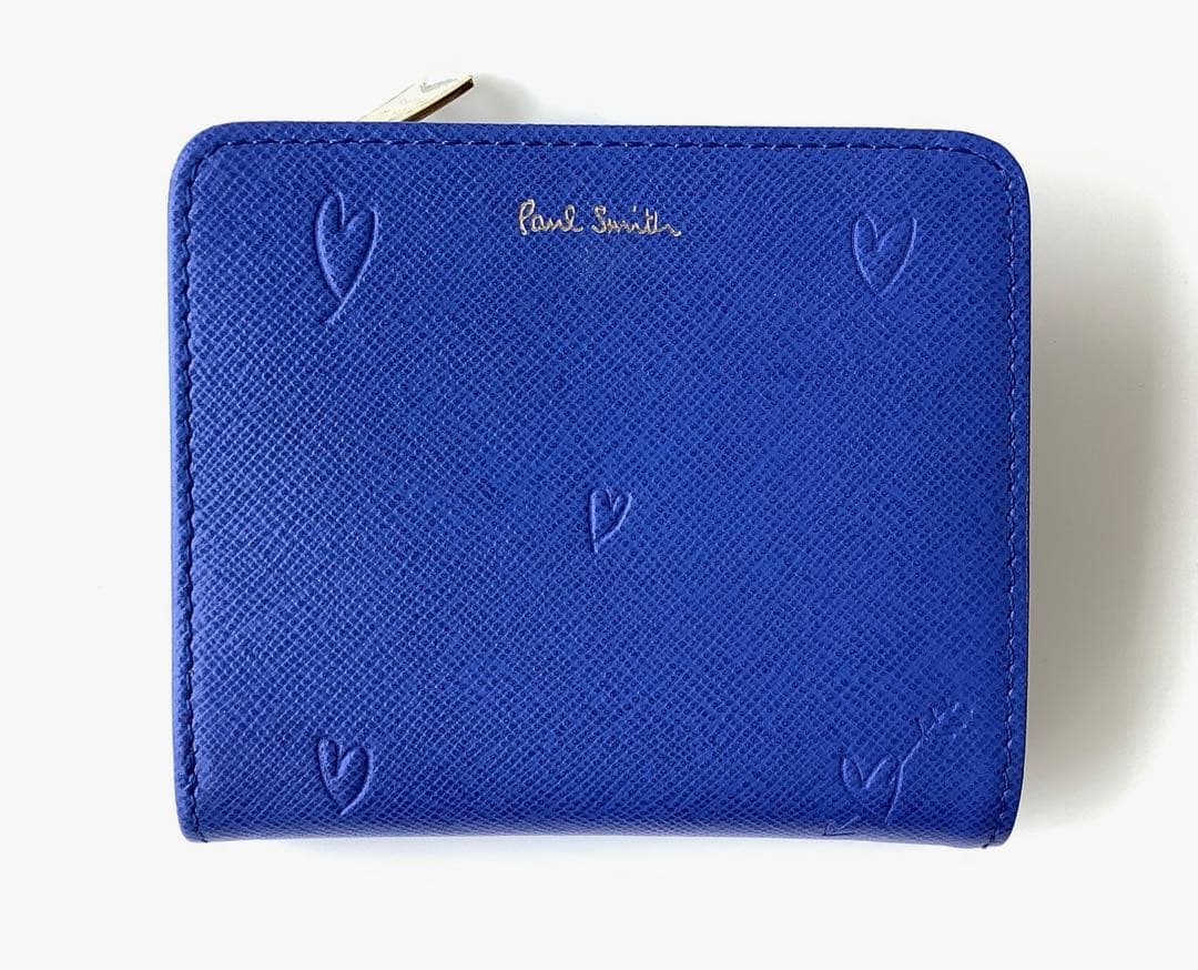 チャタロウ様★新品★ポールスミス★スミシーハートLファスナー２つ折り財布★ブルー