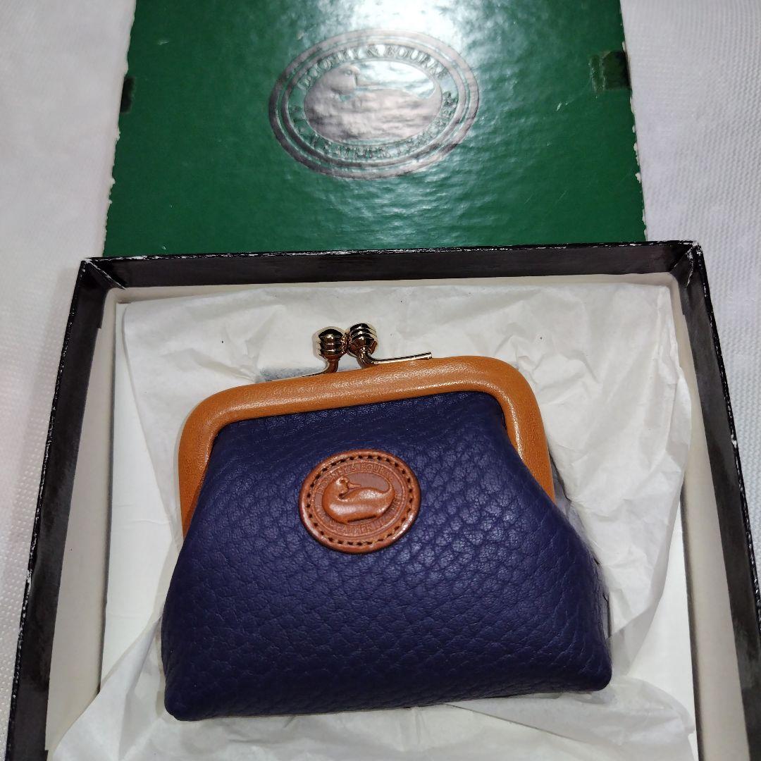 新品未使用☆ドゥーニーアンドバーグ　がま口財布、小物入れ　紺色　革製